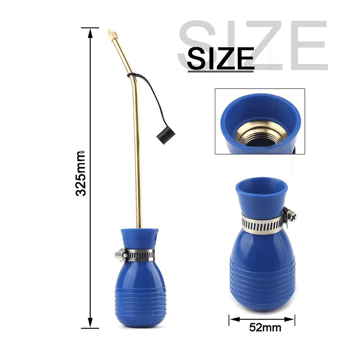 Bug Treatment Powder Duster Diatomaceous Earth Bulb Duster/Powder Applicator Bulb with Long Copper Tube