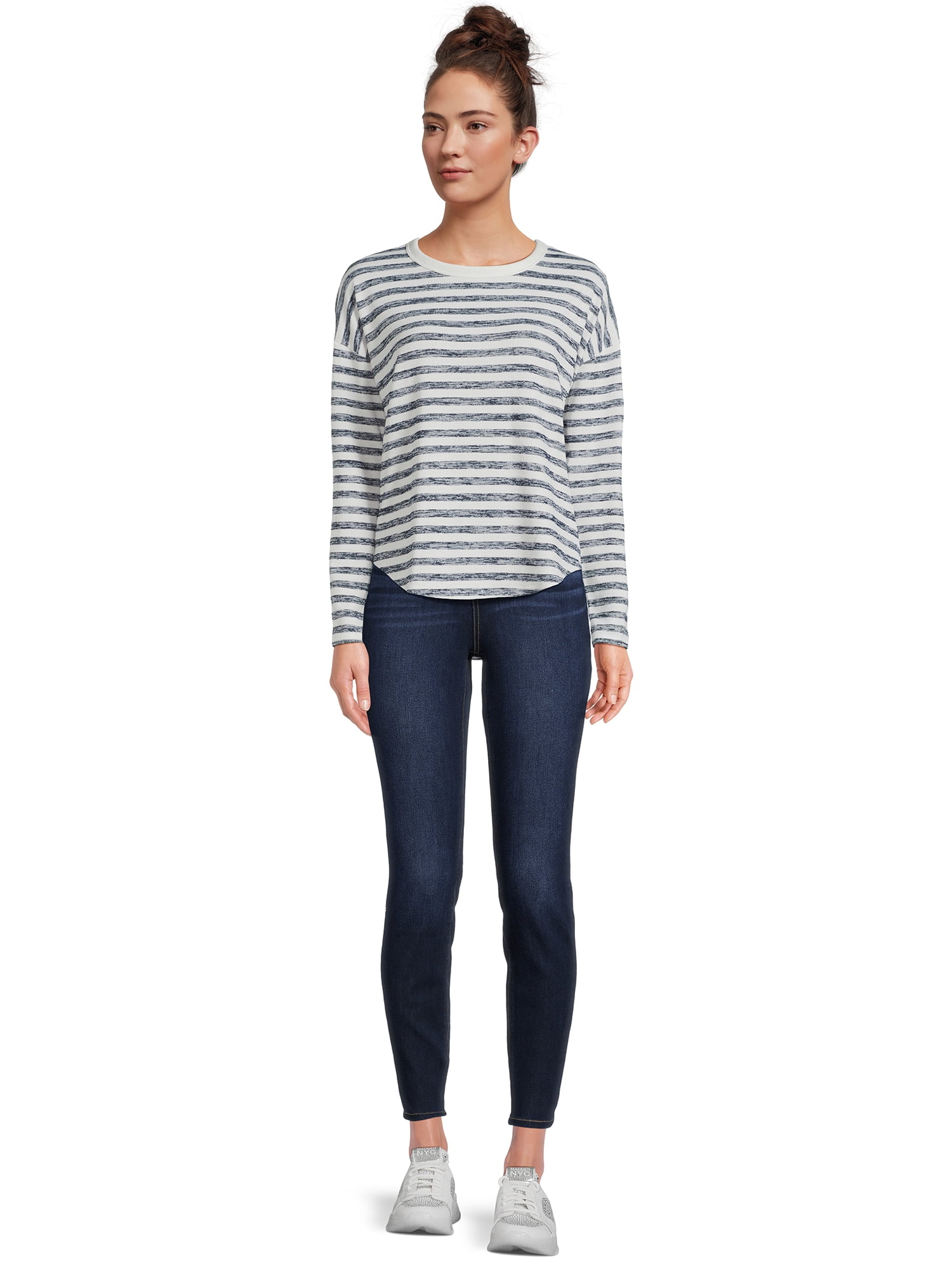 Time and Tru Women's Long Sleeve Hacci Top (2 Pack)