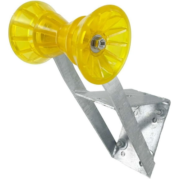 Sturdy Built Boat Trailer Winch Seat with Yellow PVC Roller and Bells for 2 inch and 3 inch Winch Posts, 27004