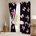 thumbnail image 3 of Feelyou Kawaii Monogrammed L Blackout Curtains Set of 2 (52x84 Each) for Teen, Black Pink Bow-tie Window Curtains, Cartoon Princess Bow Curtains and Drapes, Black Out Curtains Decor, 3 of 6