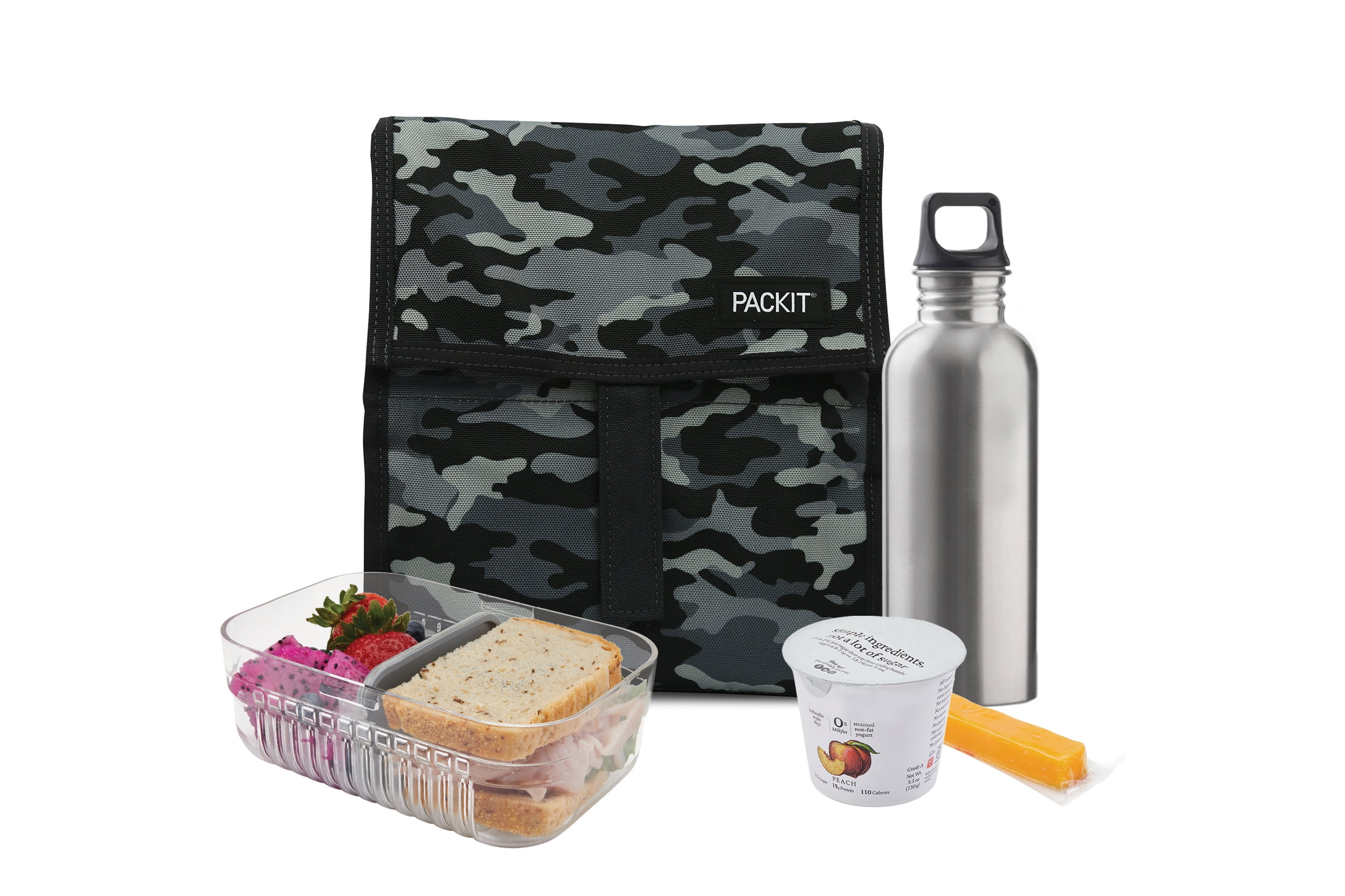 PackIt Unisex Charcoal Camouflage Freezable Polycanvas Lunch Bag