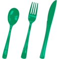 thumbnail image 1 of HEIPINIUYE 75 Pcs Green Plastic Silverware, 1 of 7