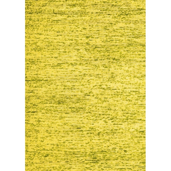 Ahgly Company Indoor Rectangle Abstract Yellow Contemporary Area Rugs, 2' x 5'