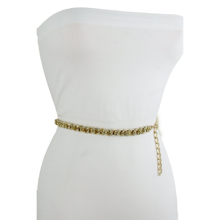 Waist Belt Plus Size Bling Belt Women Gold Metal Chain Mesh Bling Sexy  Fashion Belt Plus
