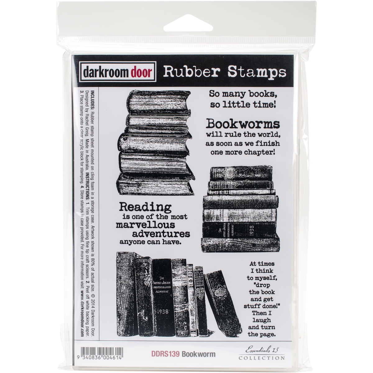 DDBS061 Darkroom Door Background Cling Stamp 4/"X6/"-Elegant Script