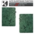 thumbnail image 3 of ELEHOLD Case For Amazon Fire 7 2015/2017/2019 Embossed Flowers and Birds Leather Tablet Case, Slim Back Smart Cover, Full Body Protection, Kickstand,with Card Pocket, Green, 3 of 7