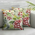 thumbnail image 3 of Shiartex Watercolor Holly Christmas Lumbar Pillow Covers Seasonal Green Leaves Red Berry Xmas Pillow Cases Winter Holiday Throw Pillows Farmhouse Home Decor For Sofa Couch Bedroom Outdoor, 3 of 5