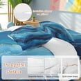 thumbnail image 2 of Blue and Gold Marble Bedding Duvet Cover Set Twin Size 4 Pieces Modern Abstract Ocean Blue Gradient Bedding Set with Zipper Closure, 1 Comforter Cover 68x86 Inches 1 Flat Sheet & 2 Pillow Cases, 2 of 7