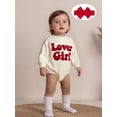 thumbnail image 4 of BemeyourBBs Newborn Baby Girl Valentines Day Outfit Lover Girl Bubble Romper Long Sleeve Sweatshirt Bodysuit and Headband, 4 of 9