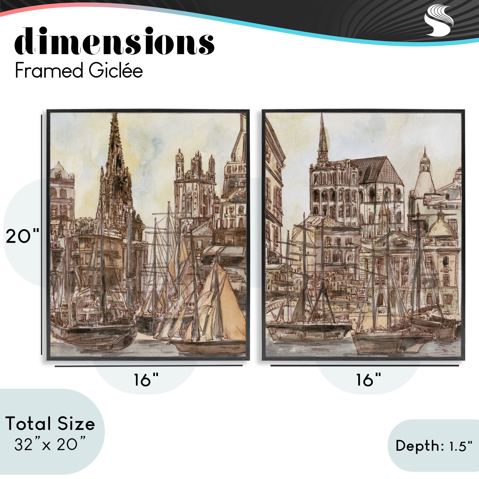 Stupell Industries Salted Remnants Pier 2 Piece Black Framed Giclee Art Set, design by Melissa Wang