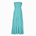 thumbnail image 4 of NIEWTR Robes pour Femmes Corset Invité de Mariage Robe Longue Maxi Été Décontractée Sans Bretelles Tube Top Robe de Soirée Soleil (Vert Menthe, G), 4 of 4