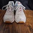 thumbnail image 4 of New Balance Mens Size 11.5US 574 Grey Beige Light Blue Suede Sneakers, 4 of 5