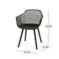thumbnail image 5 of GDF Studio Tate Outdoor Modern Dining Chair , Set of 4, Black, 5 of 6