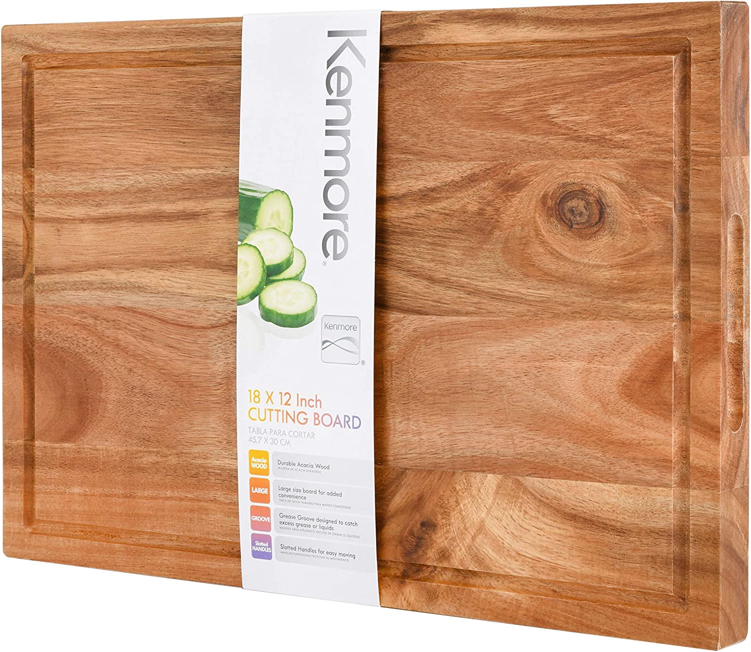 Kenmore Archer 18 x 12 Inch Acacia Wood Cutting Board