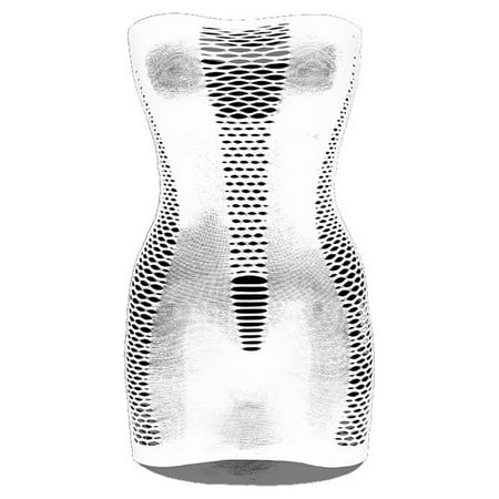 Thinsont Bodysuit Underwear Alluring Club Dresses Resilient Night Dress Dating Accessories Free Size Lingerie Fishnet Sleeveless Jumpsuit White