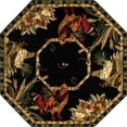 thumbnail image 1 of Unique Loom Barnyard Rooster Design Area Rug 5' x 5' Octagon Black/Ivory, 1 of 1