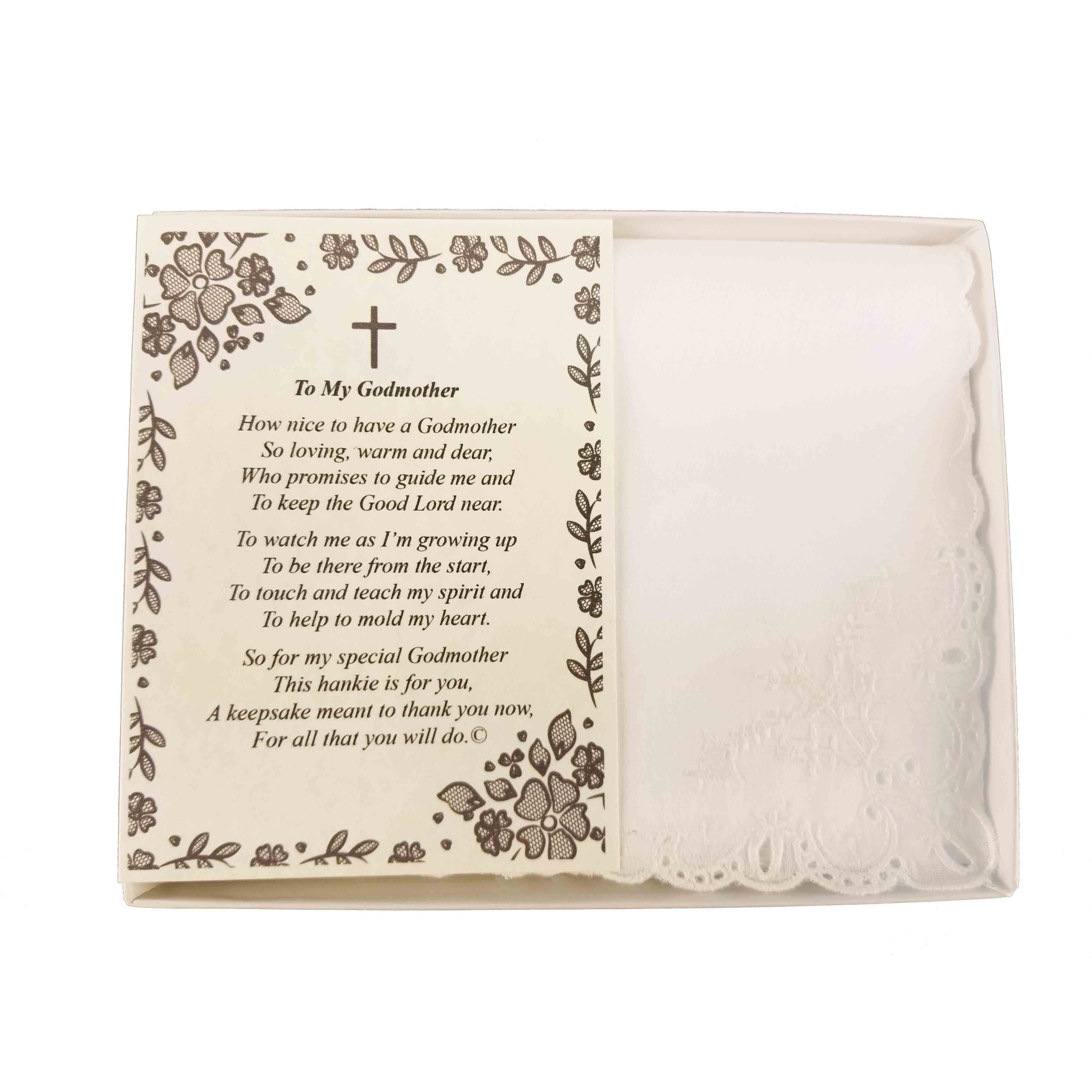 Baptism Christening Dedication To My Godmother Poetry Handkerchief