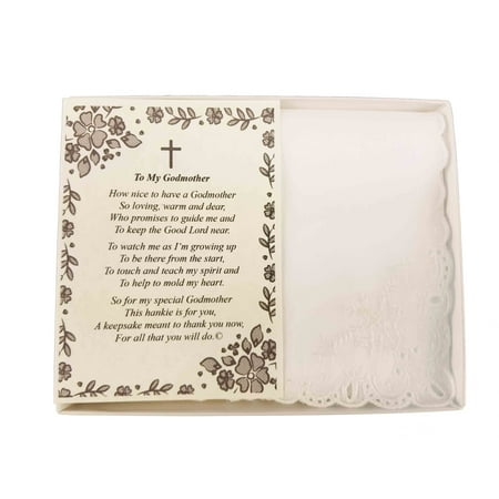 Baptism Christening Dedication To My Godmother Poetry Handkerchief - Hankies Gift Keepsake