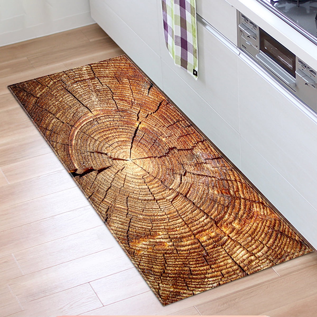 1PC 15.7''x47.2'' Wood Grain Rectangle Area Rug Kitchen Floor Mat