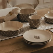 Thyme & Table 4-Pack Stoneware Dinner Plates, Ocee Leaf