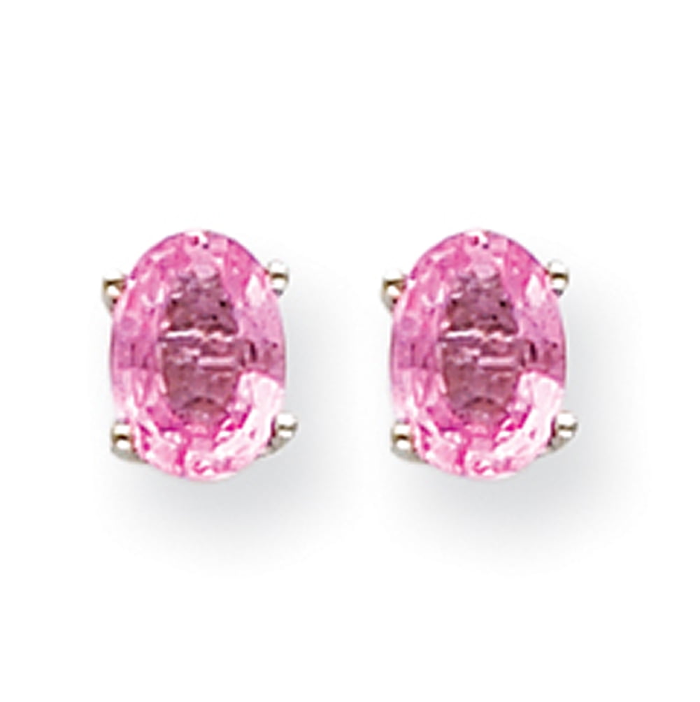 14k White Gold Pink Sapphire Earrings XE87WSP-B by
