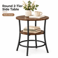 thumbnail image 4 of Round Side Table, 2-Tier Modern End Table with Storage Shelves, Industrial Accent Nightstand Telephone Table for Living Room Bedroom Small Spaces, 4 of 8