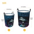 thumbnail image 2 of Lsque Punk Style Blue Haired Skull pattern Laundry Hamper Basket, Tall Woven Rope Hamper Basket for Clothes, Lightweight Storage Basket, Collapsible Waterproof-Medium, 2 of 8