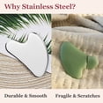 thumbnail image 4 of Set de rodillos Gua Sha and Face Leiwo de acero inoxidable para mujer, 4 of 7
