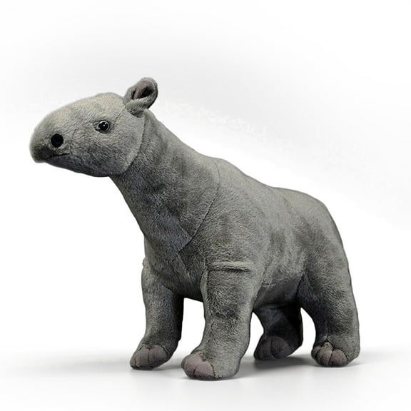 PuffPurrs Lifelike Paraceratherium Plush Toy, Realistic Giant Hornless Rhino Teddy Stuffed Animal, Collectible Prehistoric Plush Toy Gift, 33CM/12Inch