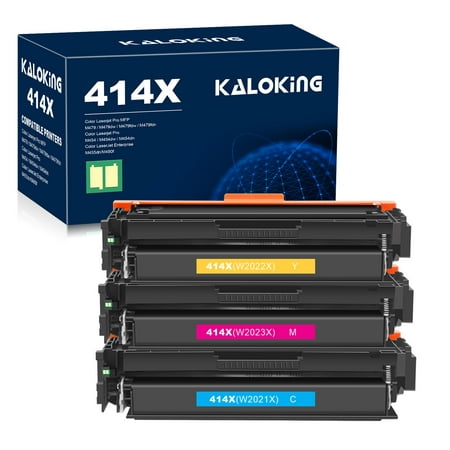 (with Chip) 414X Toner Cartridges Compatible for HP 414X W2021X W2022X W2023X 414A Work with Color Pro MFP M479fdw M454dw M479fdn M454dn M454 M479 Printer (1 Cyan/1 Yellow/1 Magenta)