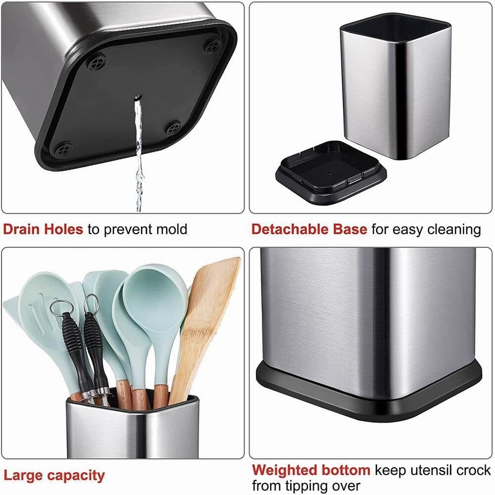 Kitchen Utensil Holder for Worktop, Large Storage Organiser for Cooking Utensils for Spatulas Spoons Utensils Crock
