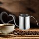 thumbnail image 3 of Cafetera de acero inoxidable de grado alimenticio con cuello de cisne, larga y estrecha 350ml de plata, 3 of 9