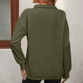 thumbnail image 4 of XFLWAM Women Half Zip Oversized Sweatshirt Lightweight Long Sleeve Trendy Fleece Pullover Workout Warm Tops With Pocket Army Green S, 4 of 5