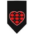 thumbnail image 2 of Pet and Dog Bandana Screen Printed, "Red Argyle Heart", 2 of 10