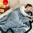 thumbnail image 3 of Kezqiaxn Fleece Blankets Fleece Blanket Thick Sleeping Blanket Warm Plush Fleece Reversible Blanket Comfy Blankets for Bed Sofa Couch Camping and Travel Navy, 3 of 8