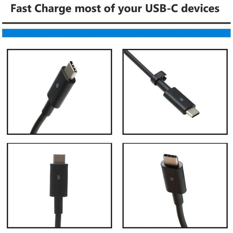 65W USB C Chargeur Adaptateur Secteur Type C NEW POW pour Dell XPS 13 9333  9343 9350 9360 9365 9370 9380 ; Dell VENUE 8 Pro 5855