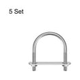 thumbnail image 3 of Round U-Bolts 5 Sets 44mm(1.73") Inner Width 62mm Length M6 304 Stainless Steel with Nuts Washers and Plates, 3 of 5