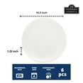 thumbnail image 3 of 10 Strawberry Street Two Tone Coupe 10.5” Dinner Plate Set Of 6, Tan/White, 3 of 5