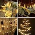 thumbnail image 4 of 20 Led Photo Clip String Lights 3M Warm White, Battery Operated, 20 Leds Each Clip, Portable Hanging Decoration For Photos Artworks Cards Indoor Outdoor, 4 of 4