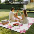 thumbnail image 4 of Pink Roses Outdoor Rug for Patio/Deck/Porch, Non-Slip Large Area Rug 6 x 9 Ft, Valentine's Day Flowers Love White Romantic Indoor Outdoor Rugs Washable Area Rugs, Reversible Camping Rug Carpet Runner, 4 of 8