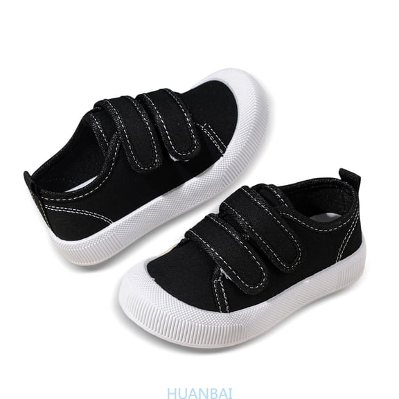 HUANBAI Breathable Kids Casual Sneakers Wide Toe Barefoot Feel Lightweight Walking Shoes For Boys Play ,(5-5.5 Years Black) Size ,11