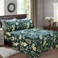 thumbnail image 2 of en Floral Bedding Shabby Blue Bird Print Bed Sheet Set Luxury Bedding Collections 800 Thread Count 100% Egyptian Cotton Deep Pocket 4 Piece-California King Size, 2 of 9