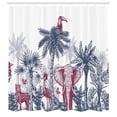 thumbnail image 2 of Ambesonne Jungle Shower Curtain, Vintage Tropical Animals, 69"Wx70"L, Purpleblue Raspberry, 2 of 4