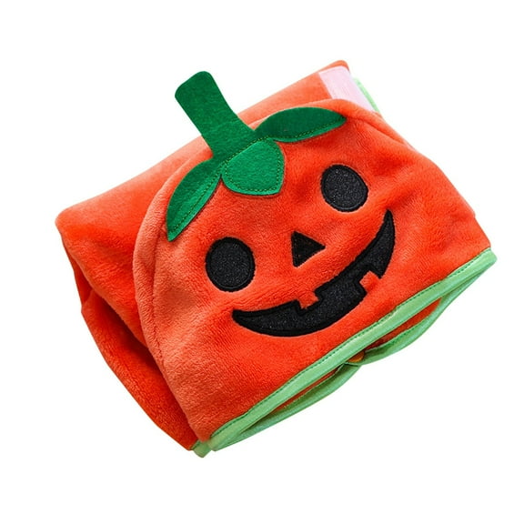 Pumpkin Hooded Blanket for Kids, Soft Plush Halloween Throw Blanket, Cozy Cartoon Orange Fleece Blanket with Hood for Boys and Girls, Fun Costume Blanket for Bed, Couch, Travel, and Gift Ideas