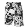 thumbnail image 5 of Disketp Men'S Swim Trunks Hawaiian Breathable Surf Beach Swimsuits Mesh Lining Beach Shorts With Pockets-Skull And Palm Leaves, 5 of 9