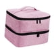 thumbnail image 4 of Bolsa de transporte, bolsa de almacenamiento, estuche organizador de esmalte de uñas de viaje, bolsillo con cremallera para maquillaje Rosa, 4 of 8