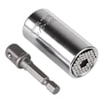 thumbnail image 1 of Llave de torsión de acero al cromo-vanadio de 7-19 mm con cabezal de vaso universal y placa cromada multifuncional, 1 of 12