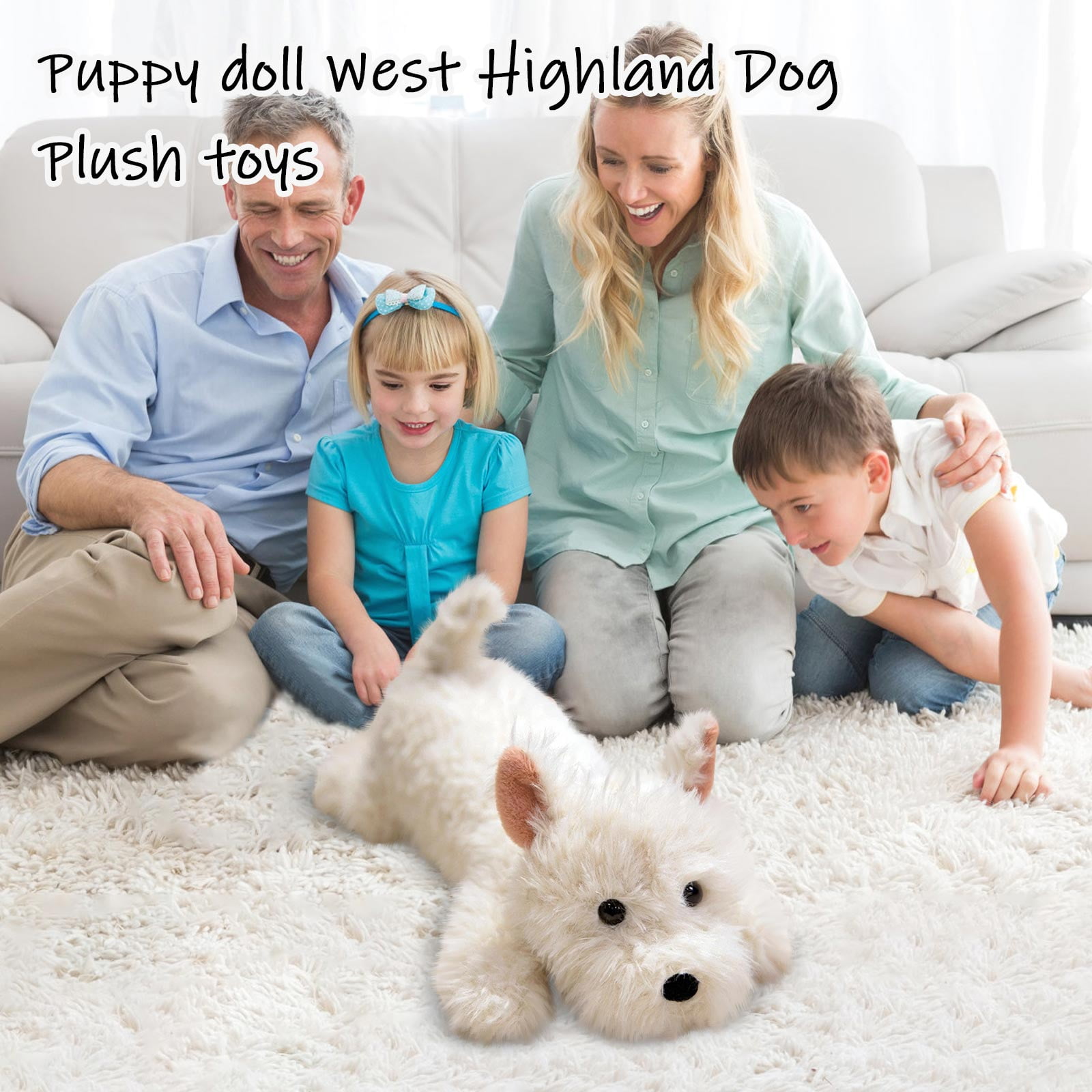 2026 New Westie Plush Toys, Stuffed Animals Toys Westie Soft Pillow Toys, Puppy Doll West Dog Doll Plush, Best Birthday Gifts for Holiday Xmas Easter for Friend and Family (25.6", Westie)