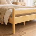 thumbnail image 6 of Leumius Traditional Style King Size Bed with Headboard and Footboard, Pinewood Bed with Strengthened Bed Frame for Teens Adults Natural, 6 of 8