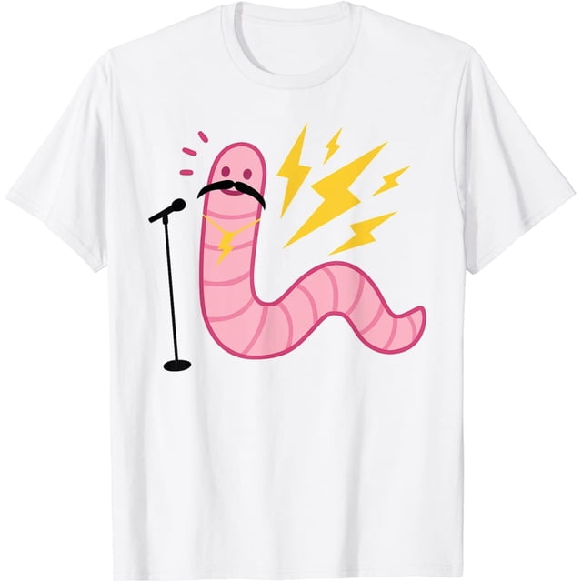 Funny Worm with A Bigote Tom Ariana Reality Camiseta